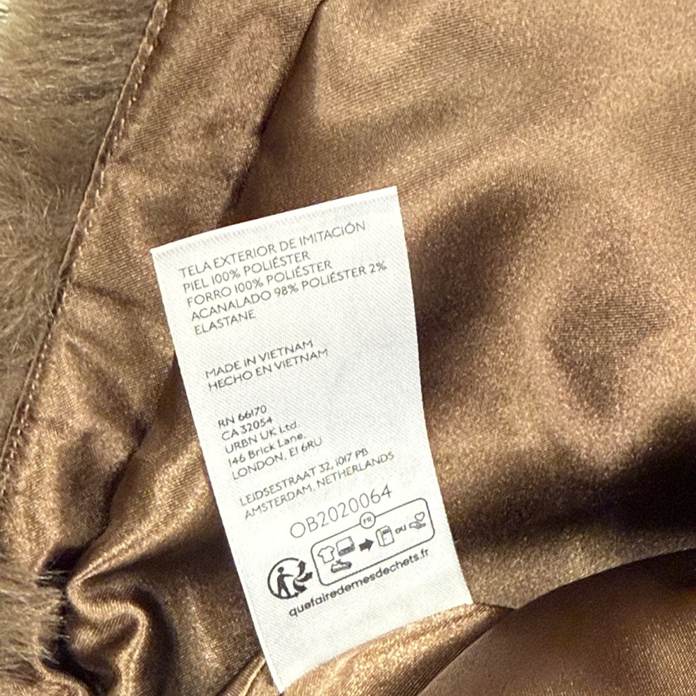 NWT Anthropologie Maeve Cropped Faux-Fur Coat Size M Brown Jacket NEW - Picture 4 of 11